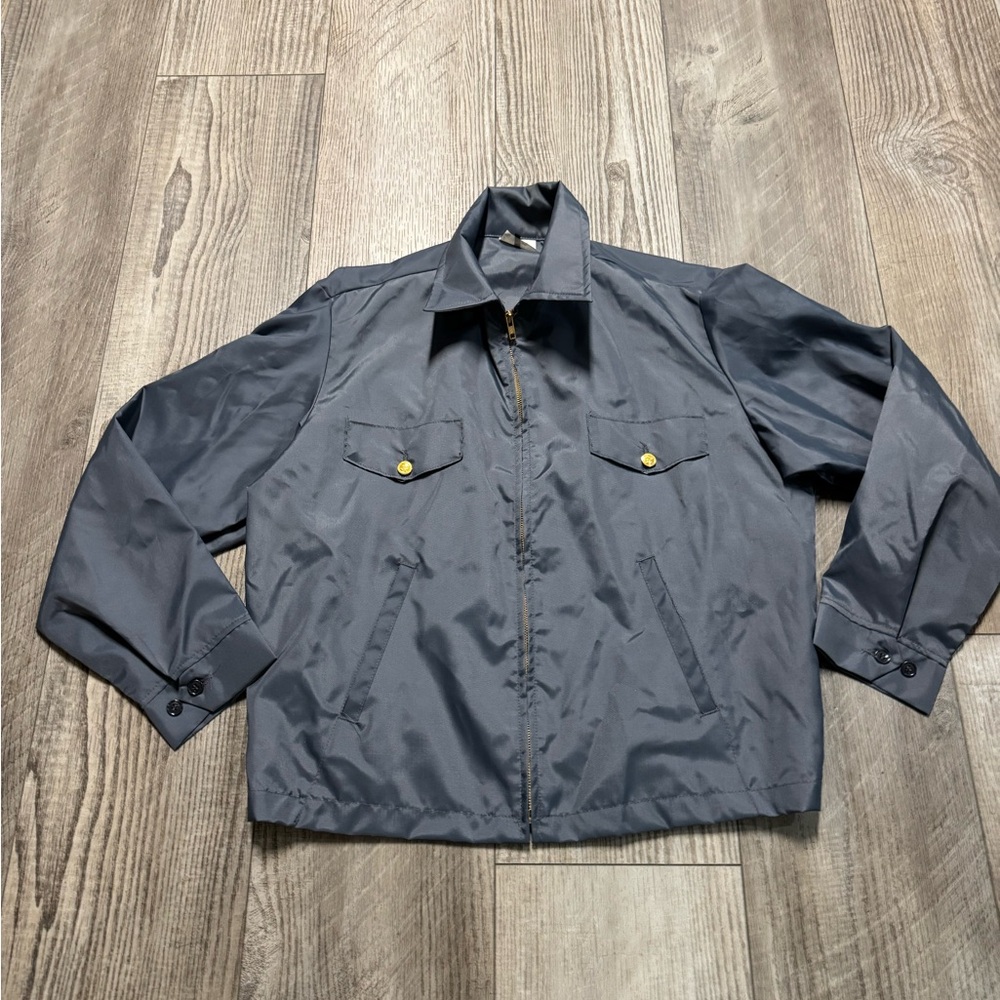 NEW VINTAGE USPS Mail Carrier Drizzler lightweight jacket MADE IN USA blue large